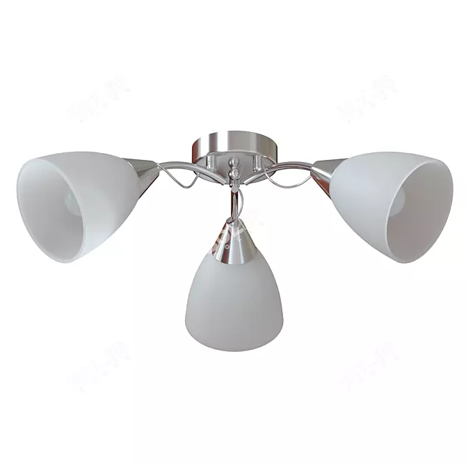 Modern Ceiling Chandelier: Elegant Metal and Glass Design 3D model image 1