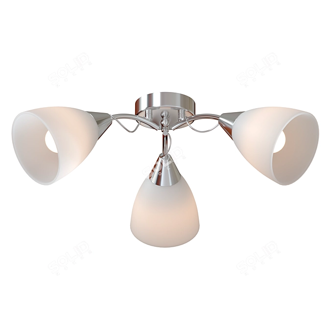 Modern Ceiling Chandelier: Elegant Metal and Glass Design 3D model image 2