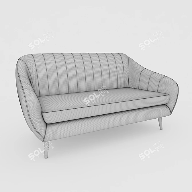 Elegant Doria Actona Sofa 3D model image 3