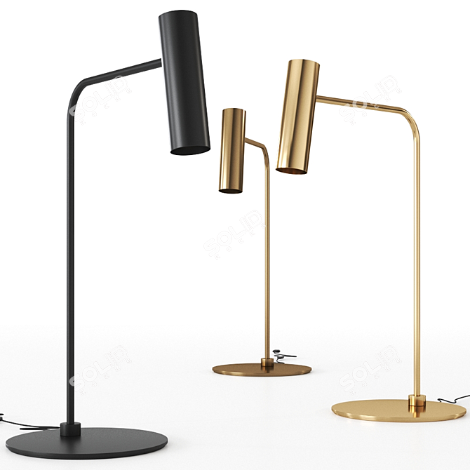 Bronze Heron Table: Elegant Illumination 3D model image 1
