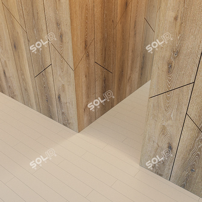 Wooden Corner Decor Panel: Elegant 3D Design 3D model image 3