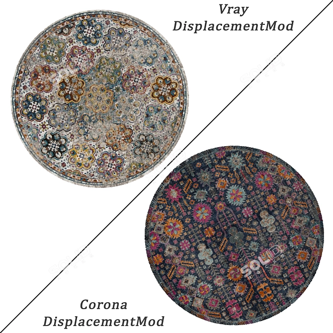 Modern Round Carpets Set 3D model image 2