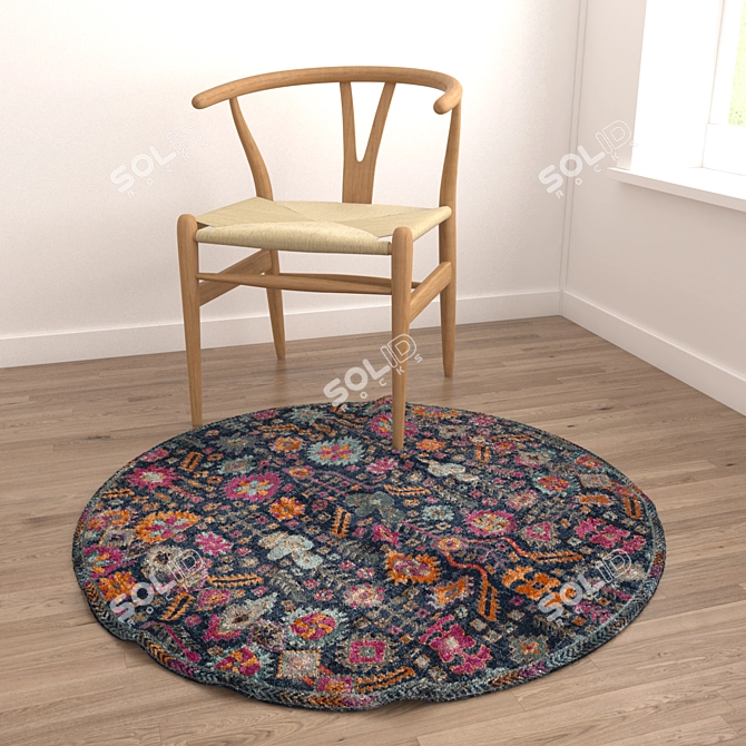 Modern Round Carpets Set 3D model image 4