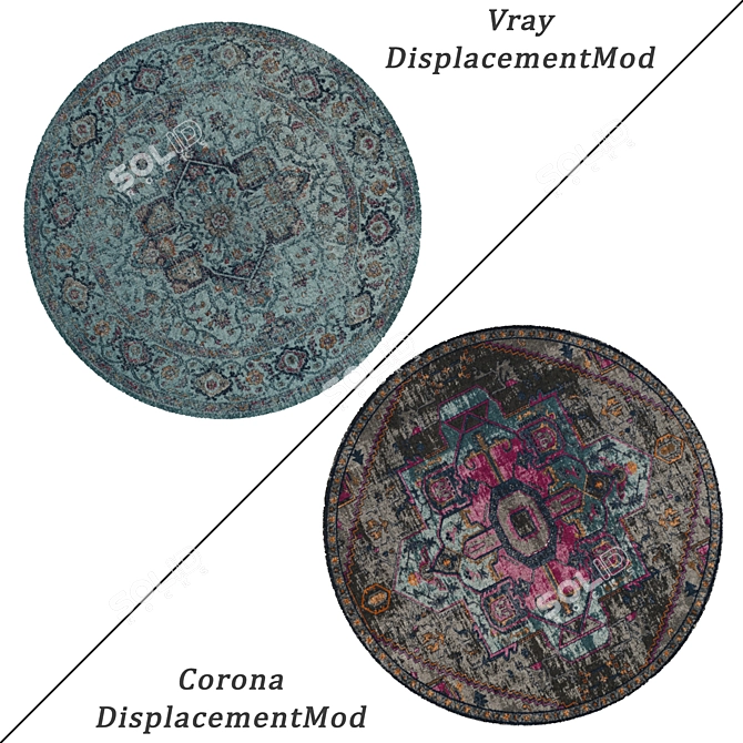 Round Carpets Set: Versatile and Realistic 3D model image 2