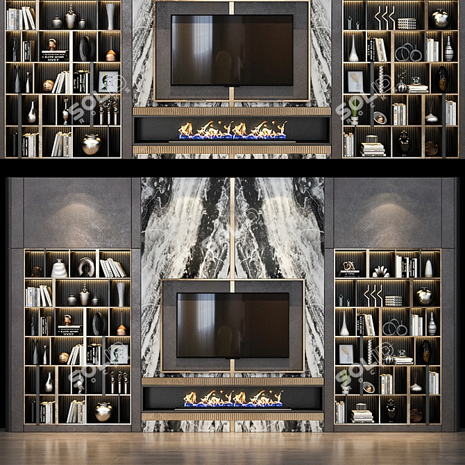 Sleek TV Shelf by Studia 54 3D model image 1