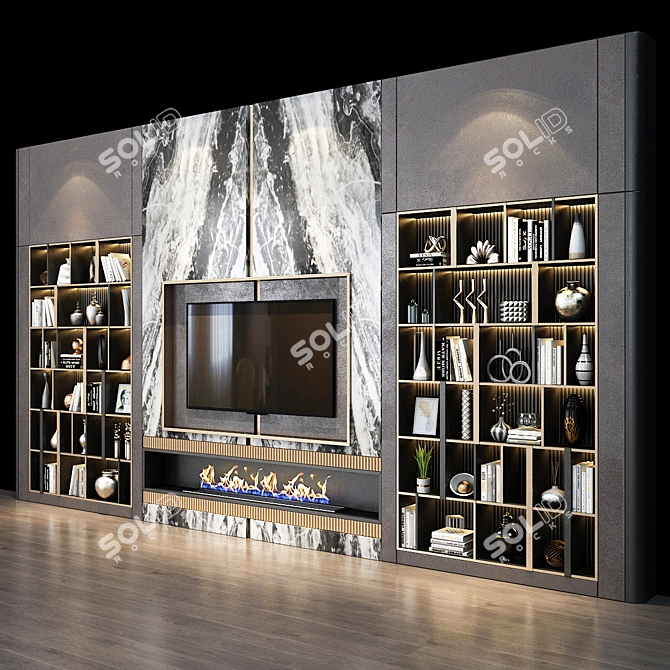 Sleek TV Shelf by Studia 54 3D model image 3