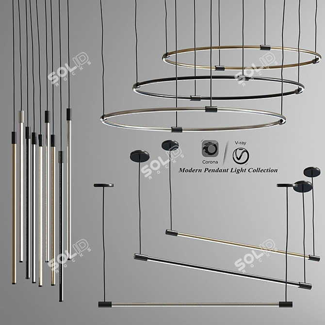 Contemporary Pendant Lights Collection 3D model image 1