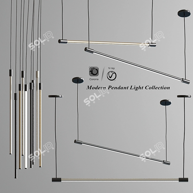 Contemporary Pendant Lights Collection 3D model image 5