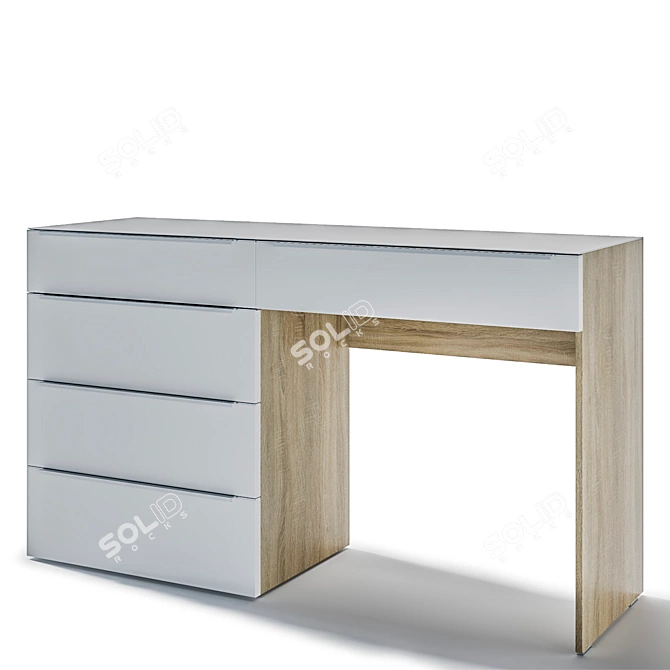 Modern Vanity Table with Storage Drawers 3D model image 2