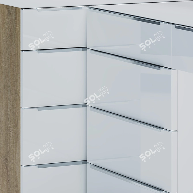 Modern Vanity Table with Storage Drawers 3D model image 3