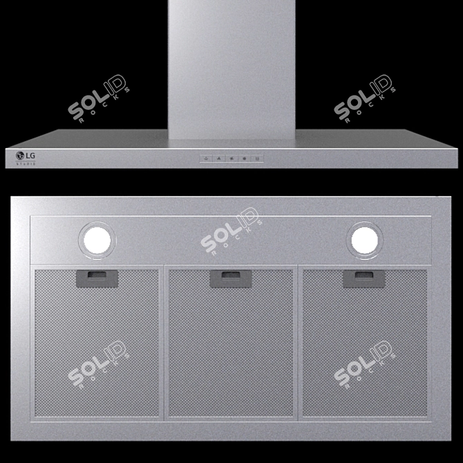 LG Appliance Set: EasyClean Oven, Linear Compressor Fridge, Gas Cooktop, Inverter Microwave, Hood 3D model image 4