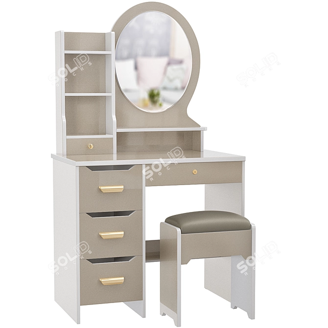 Modern Vanity Mirror Dressing Table 3D model image 4