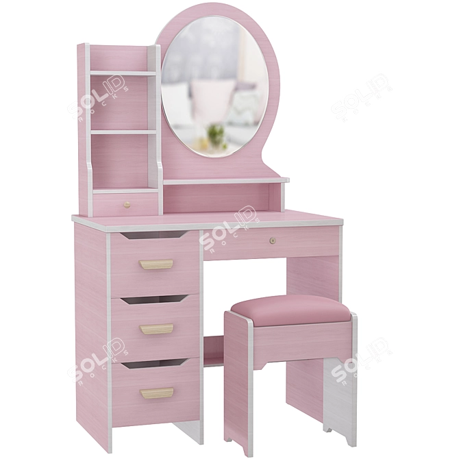 Modern Vanity Mirror Dressing Table 3D model image 5