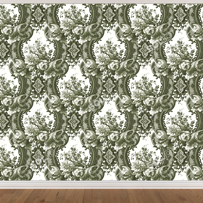 Seamless Wallpaper Set - 3 Colors 3D model image 3