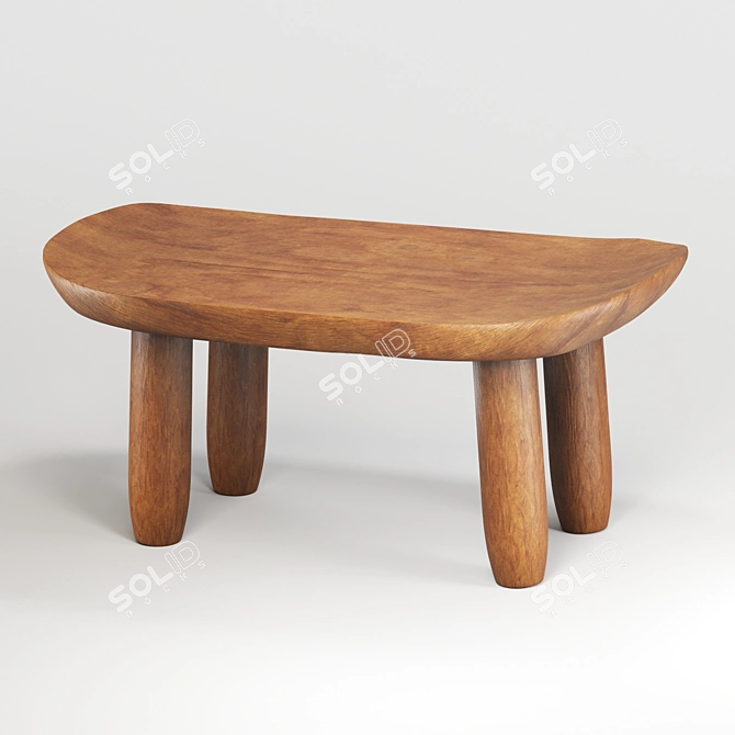 Zara Home Zen Bowed Stool 3D model image 2