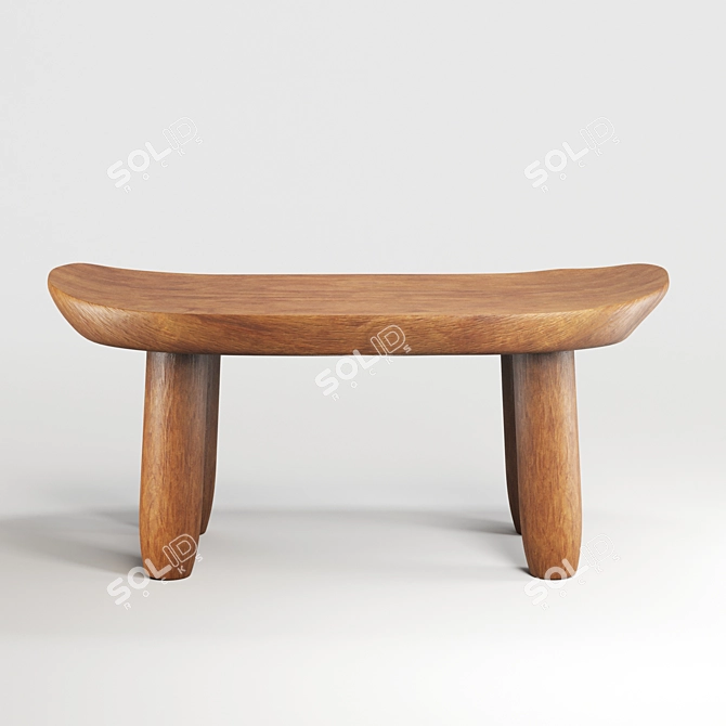 Zara Home Zen Bowed Stool 3D model image 3