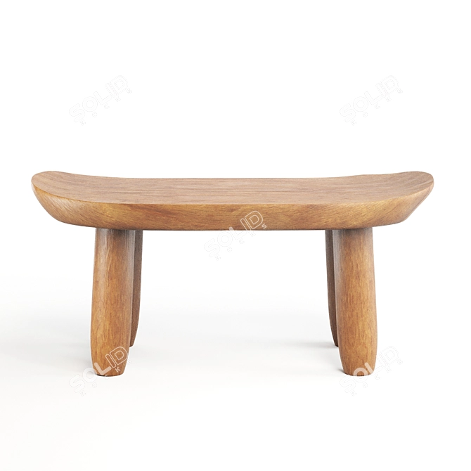 Zara Home Zen Bowed Stool 3D model image 8