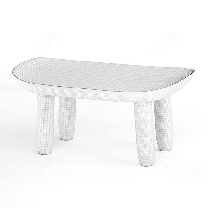 Zara Home Zen Bowed Stool 3D model image 11