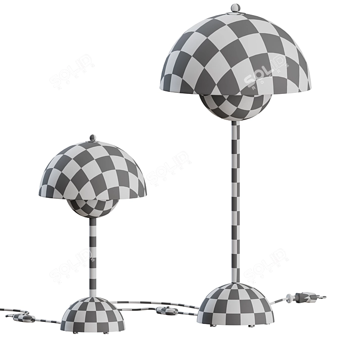 Stylish Flowerpot Table Lamps 3D model image 2
