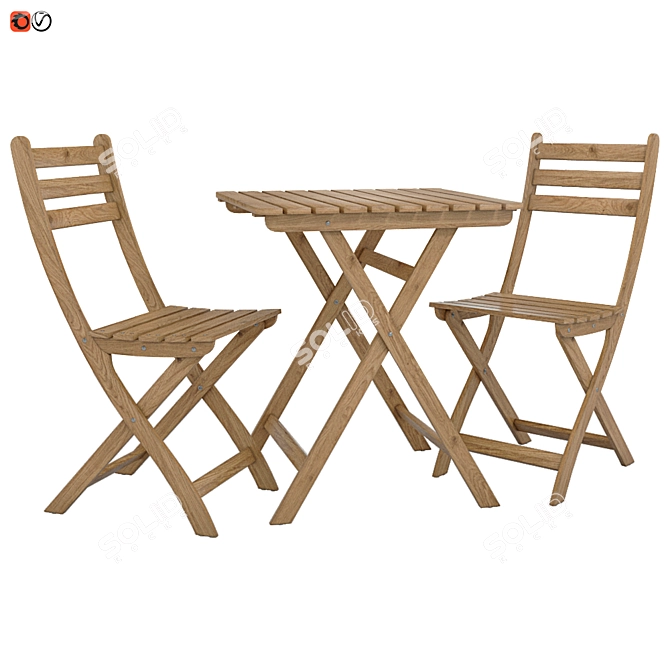 Outdoor Dining Set: Ikea ASKHOLMEN 3D model image 1