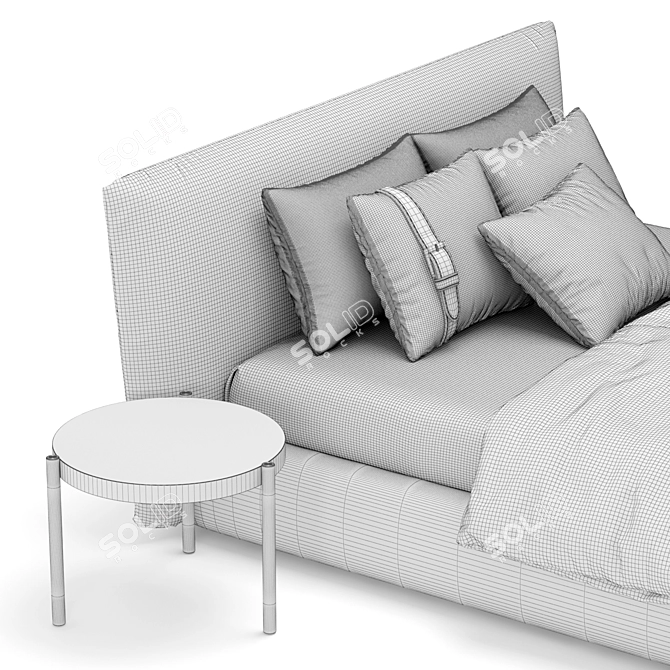 Luxury Bed Casanova, Meroni Colzani 3D model image 4