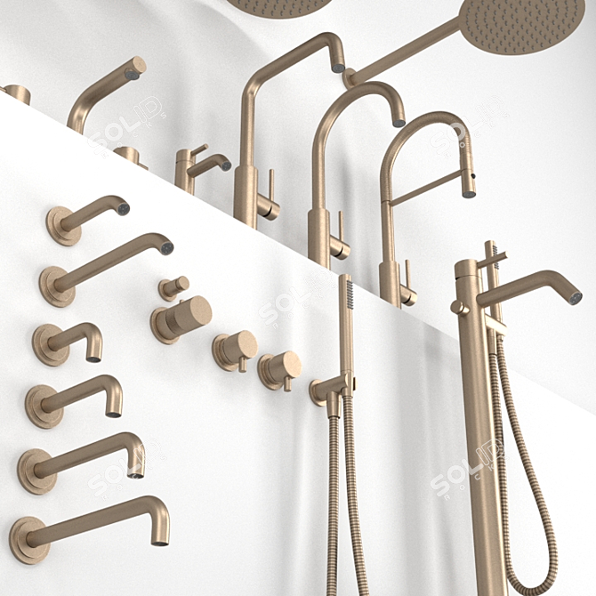 Elegant Cocoon Faucet & Shower 3D model image 11