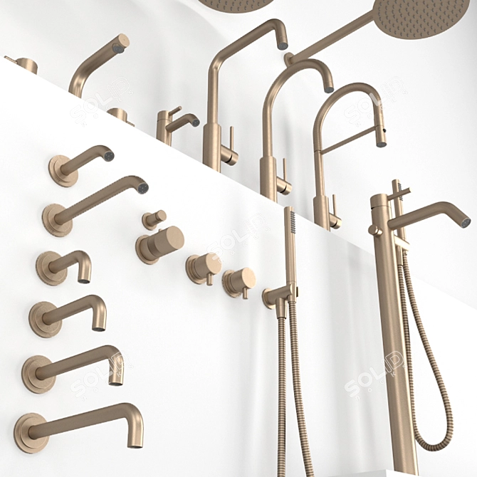 Elegant Cocoon Faucet & Shower 3D model image 4