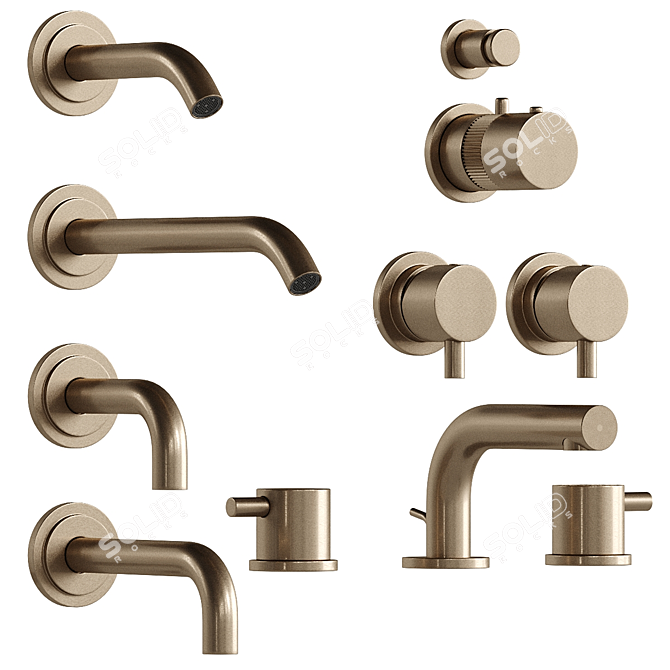 Elegant Cocoon Faucet & Shower 3D model image 9