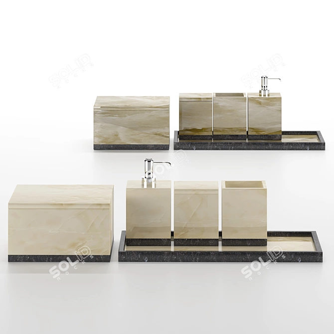 Elegant Hidalgo Armani Bathroom Set 3D model image 1