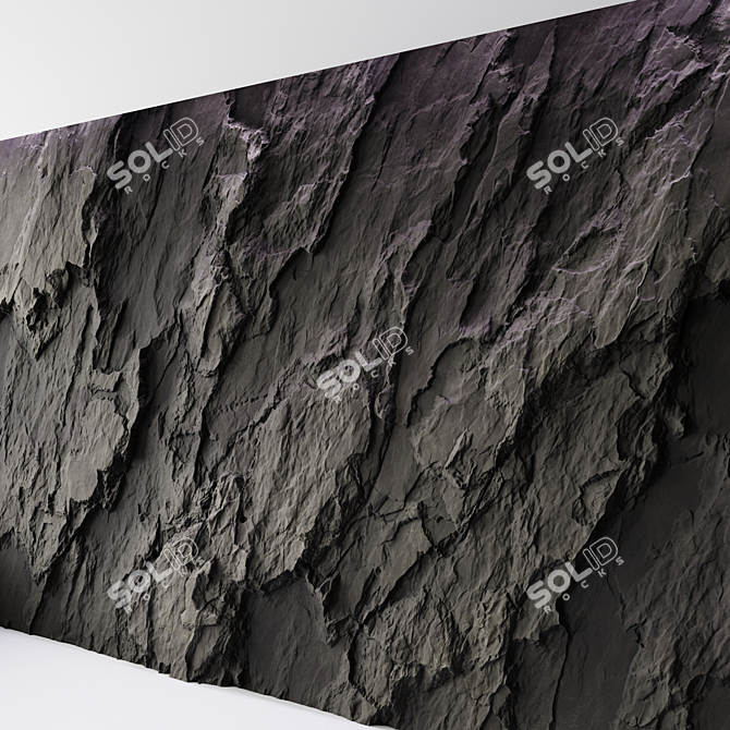 Seamless Rock Cliff Wall Texture 3D model image 4