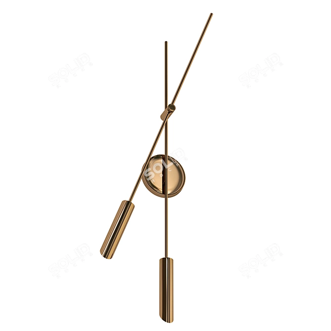 Gilded Light: Cloven Sconce 3D model image 1