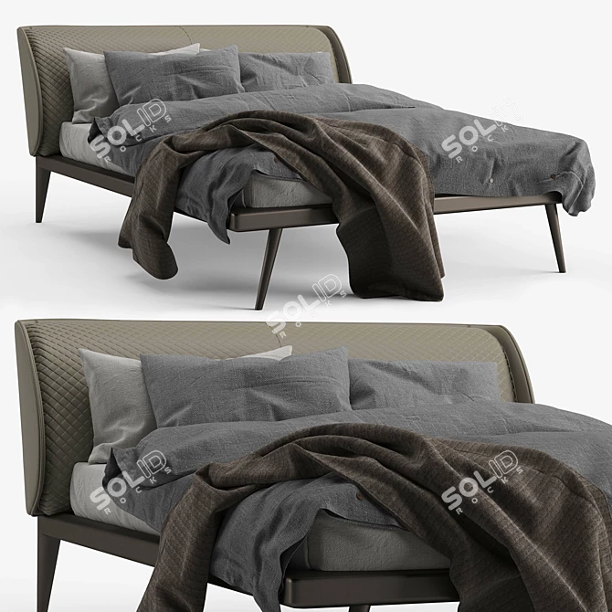 Luxurious Ayrton Bed by Cattelan Italia 3D model image 1