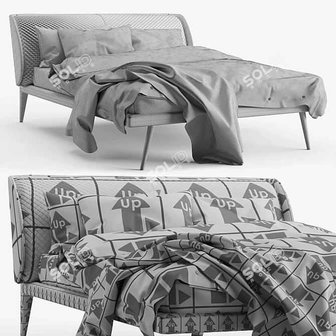 Luxurious Ayrton Bed by Cattelan Italia 3D model image 2