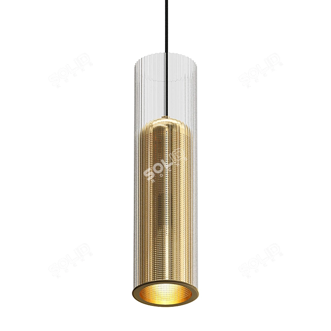 Elegant Striae Glass Pendant 3D model image 1