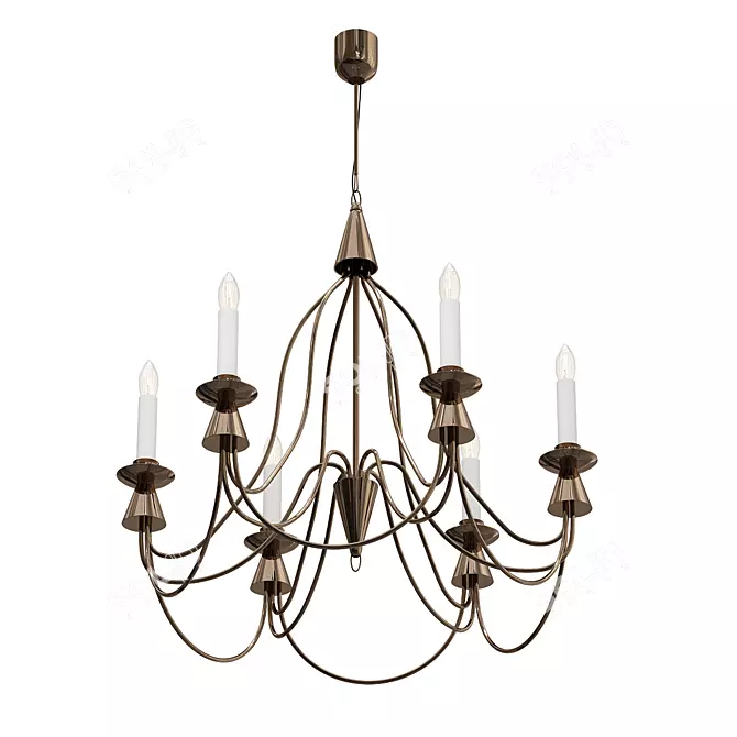 Elegant Bronze Chandelier 3D model image 1