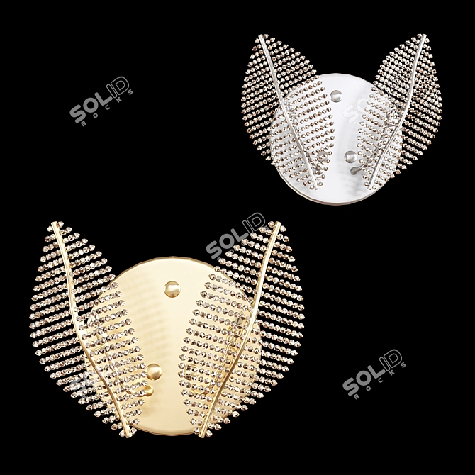 Felce Profili Wall Light: Elegant Brass & Swarovski Crystal Design 3D model image 1