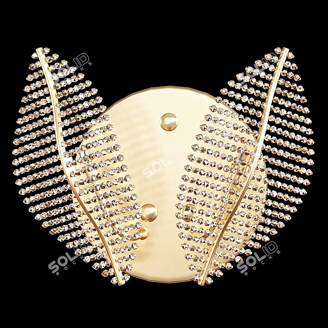 Felce Profili Wall Light: Elegant Brass & Swarovski Crystal Design 3D model image 3