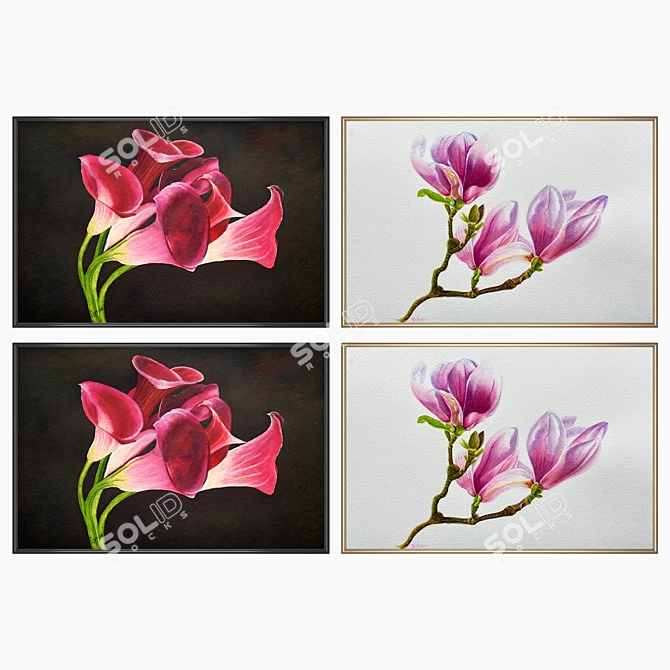 Elegant Wall Art Set 3D model image 2