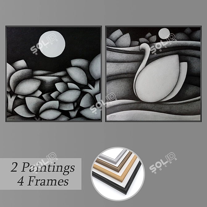 Elegant Wall Art Set 2885 3D model image 1