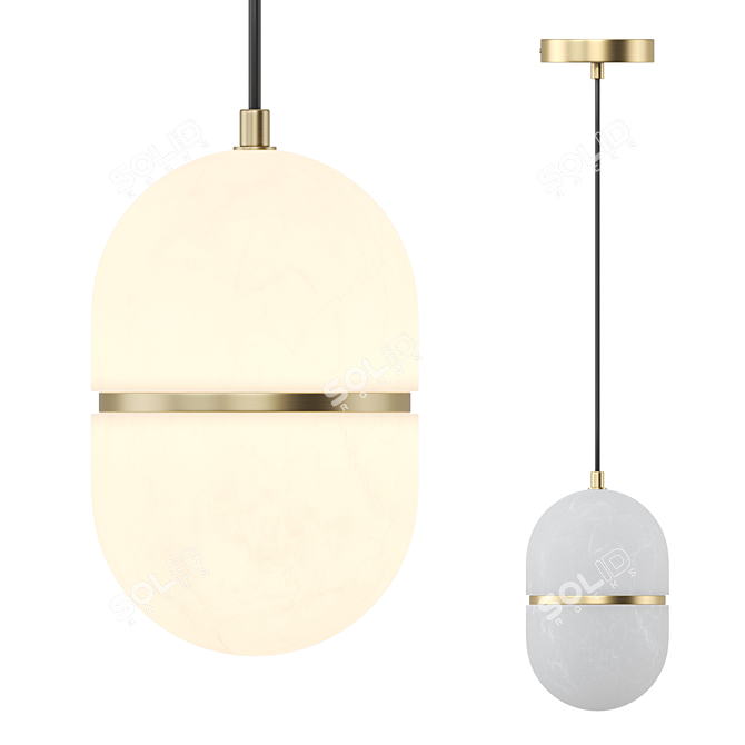 Marble Pendant Lamp: Lampatron ALTON 3D model image 1