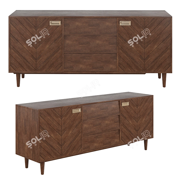 Elegant Zen Greyson Sideboard 3D model image 1
