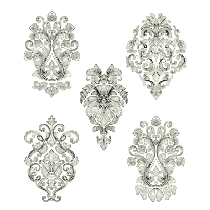 Modern Geometric Ornament Set 3D model image 4