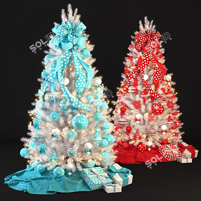 Winter Wonderland White Christmas Tree 3D model image 1
