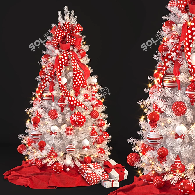 Winter Wonderland White Christmas Tree 3D model image 3