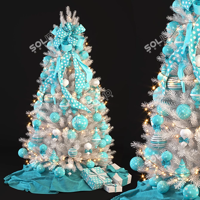 Winter Wonderland White Christmas Tree 3D model image 7