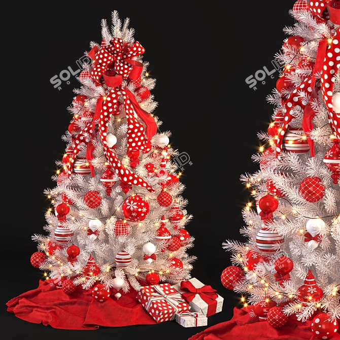 Winter Wonderland White Christmas Tree 3D model image 8