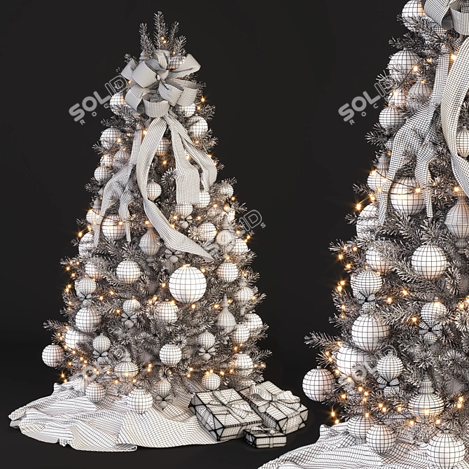 Winter Wonderland White Christmas Tree 3D model image 10