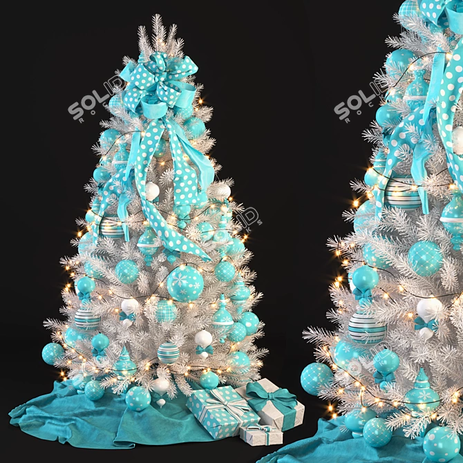 Winter Wonderland White Christmas Tree 3D model image 11