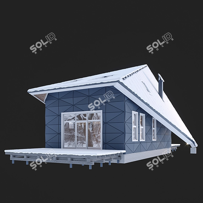 Cozy Forest Retreat: Winter House 3D model image 4