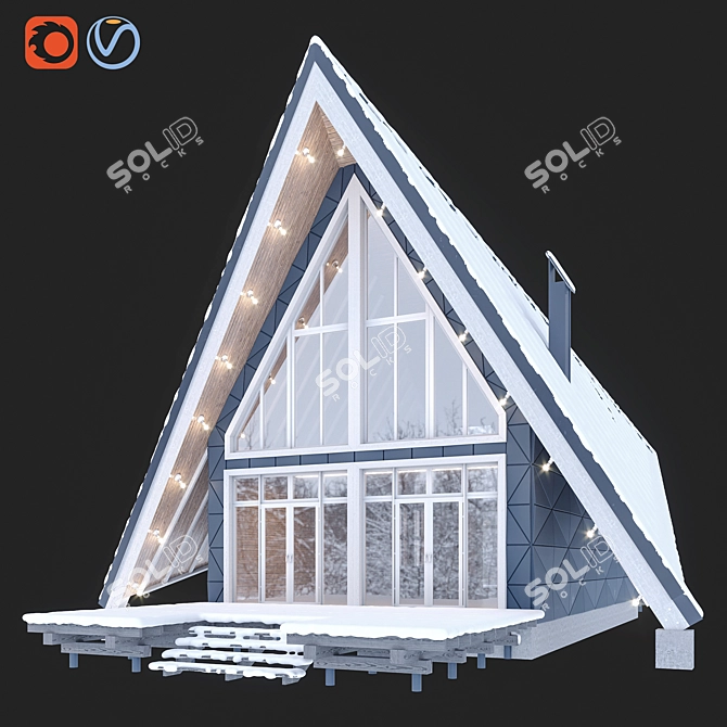 Cozy Forest Retreat: Winter House 3D model image 5